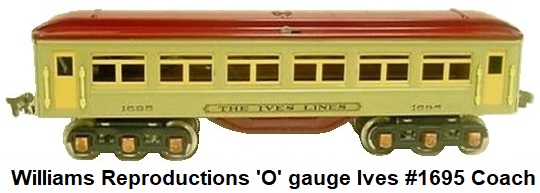 Williams Reproductions Limited 'O' gauge Ives #1695 Pullman