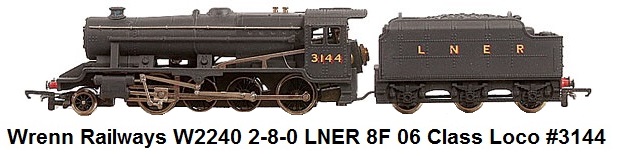 G & R Wrenn Railways OO/HO gauge W2240 2-8-0 LNER 8F 06 Class Loco #3144