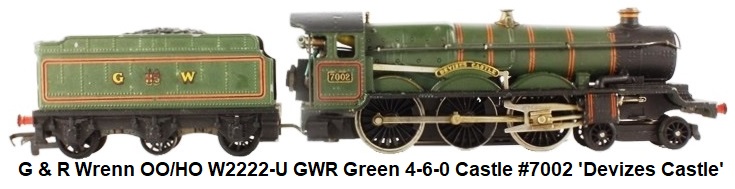 G & R Wrenn OO/HO W2222-U GWR Green 4-6-0 Castle No.7002 'Devizes Castle'