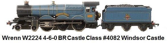 G & R Wrenn Railways OO/HO gauge W2224 4-6-0 BR blue Castle Class Loco #4082 Windsor Castle