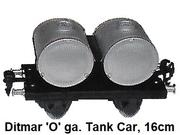 Ditmar 'O' gauge 4-wheel Tank car, 16cm