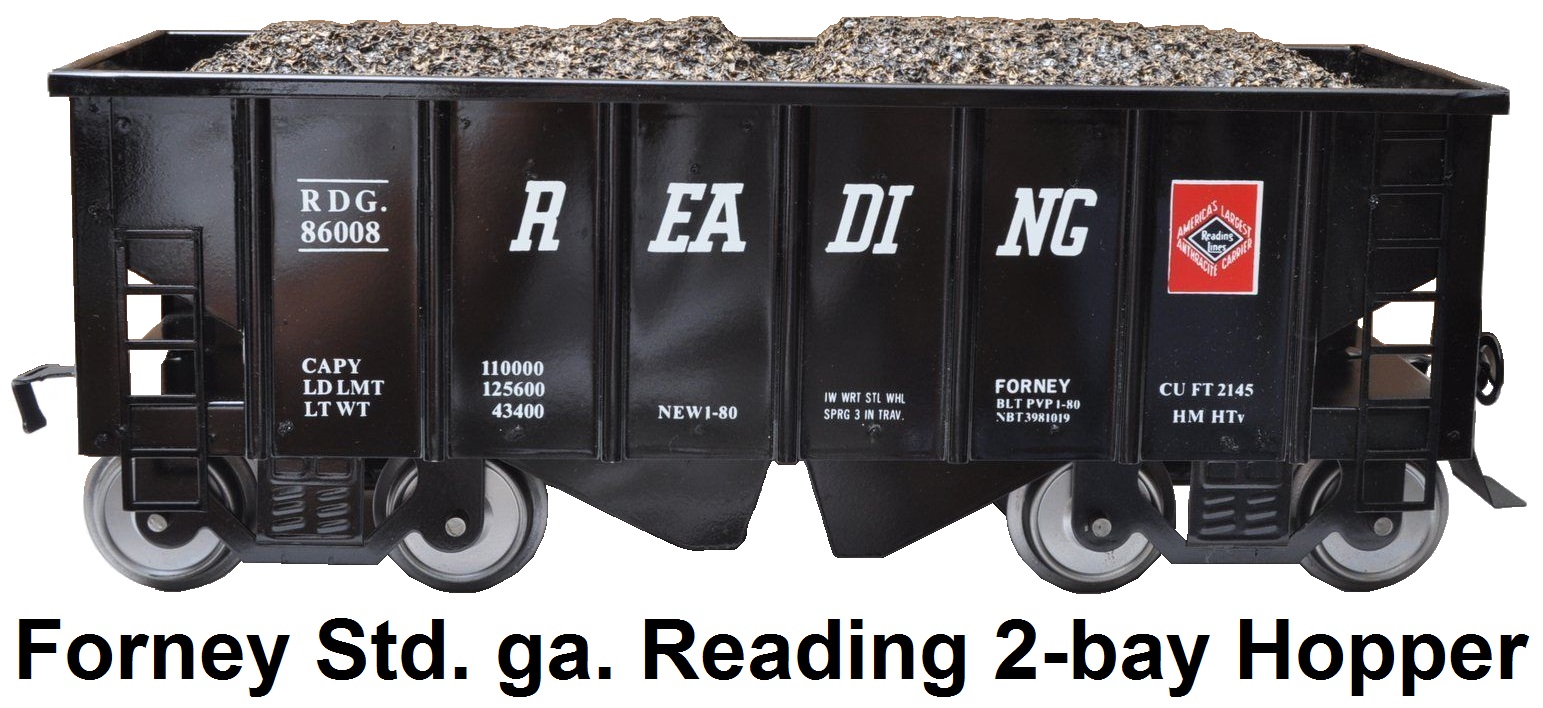 Forney Standard gauge RDG Reading Railroad #86008 2-bay Coal Hopper