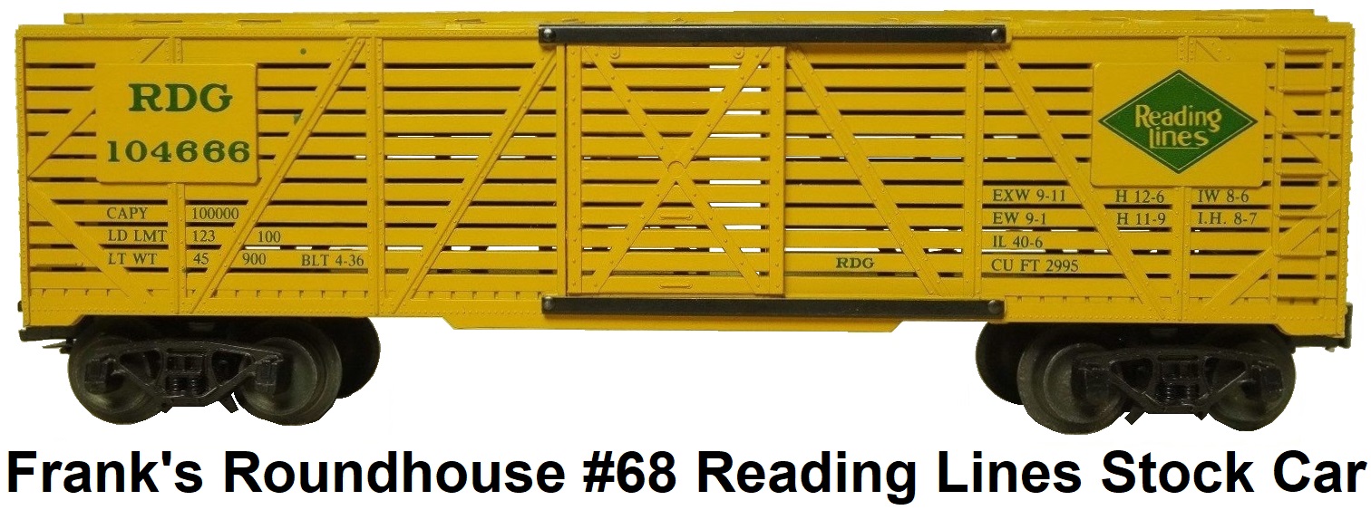 Frank's Roundhouse #68 Reading Lines #104666 Stock Car