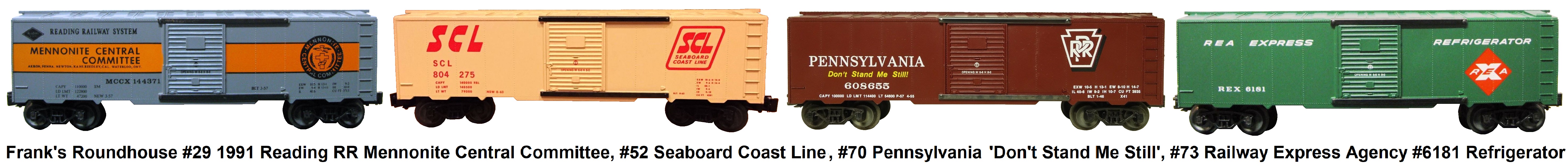 Frank's Roundhouse 'O' gauge 40' Box Cars
