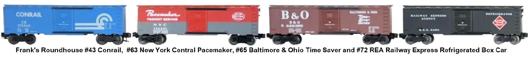 Frank's Roundhouse 'O' gauge 40' Box Cars