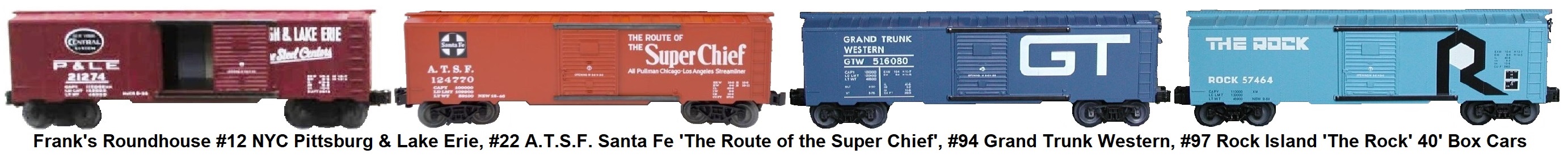 Frank's Roundhouse 'O' gauge 40' Box Cars